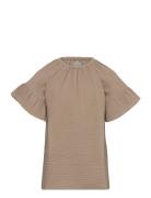 Blouse Ss Muslin Tops Blouses & Tunics Brown Huttelihut