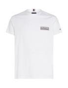 Printed Badge Tee Tops T-shirts Short-sleeved White Tommy Hilfiger