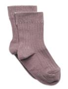 Sock - Rib - All S Sokker Strømper Purple Melton