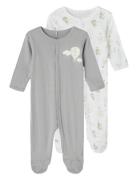 Nbnnightsuit 2P W/F Alloy Balloon Noos Pyjamas Sie Jumpsuit Grey Name ...