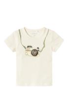 Nbmjacts Ss Top Box Tops T-shirts Short-sleeved Cream Name It