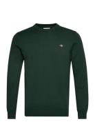 Classic Cotton C-Neck Tops Knitwear Round Necks Green GANT