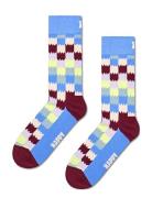 Dizzy Check Sock Lingerie Socks Regular Socks Blue Happy Socks