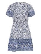 Vmmilan Ss Short Dress Wvn Ga Kort Kjole Blue Vero Moda