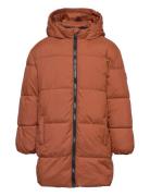 Quilted Long Coat Fôret Jakke Orange Mango