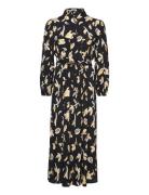 Printed Shirt Dress Maxikjole Festkjole Black Mango