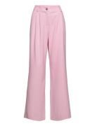 Ankermd Wide Pants Bottoms Trousers Wide Leg Pink Modström