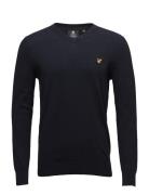 Cotton Merino V Neck Jumper Tops Knitwear V-necks Navy Lyle & Scott