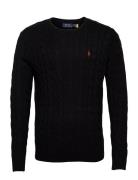 5/1 Roving Cotton-Lsl-Plo Designers Knitwear Round Necks Black Polo Ra...