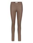 Objbelle Mw Coated Leggings Noos Bottoms Trousers Leather Leggings-Buk...