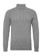 Slhryan Structure Roll Neck W Tops Knitwear Turtlenecks Grey Selected ...