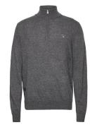 Lambswool Blend Zip Tops Knitwear Half Zip Jumpers Grey GANT