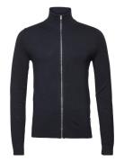 Melange Zip Cardigan Knit Tops Knitwear Full Zip Jumpers Navy Lindberg...