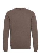 Valter Roundneck Designers Knitwear Round Necks Brown Oscar Jacobson