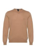 Baram-L Tops Knitwear V-necks Beige BOSS