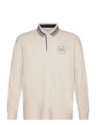 Basic Longsleeve Polo Tops Polos Long-sleeved Cream Tom Tailor