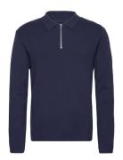 Jprblastall Knit Half Zip Tops Knitwear Long Sleeve Knitted Polos Navy...