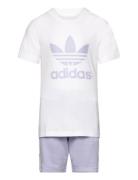 Short Tee Set Sets Sets With Short-sleeved T-shirt Purple Adidas Origi...