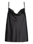 Silk Strap Top Tops Blouses Sleeveless Black Rosemunde