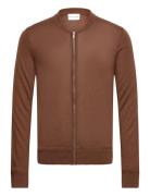 Bs Elias Regular Fit Knitwear Tops Knitwear Full Zip Jumpers Brown Bru...