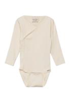 Wrap Body Ls Rib Bodies Wrap Bodies Cream Minymo