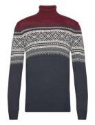 Heritage Jaqcuard Roller Neck Tops Knitwear Turtlenecks Navy Lindbergh