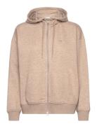 Rel Shield Zip Hoodie Tops Sweat-shirts & Hoodies Hoodies Brown GANT