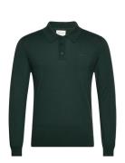 Fine Cotton Polo Tops Knitwear Long Sleeve Knitted Polos Green GANT