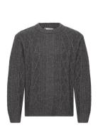 Charles Cable Crew Designers Knitwear Round Necks Grey HOLZWEILER