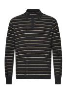 Stafford Ls Polo Tops Knitwear Long Sleeve Knitted Polos Black AllSain...