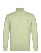 Classic Cotton Half Zip Tops Knitwear Half Zip Jumpers Green GANT