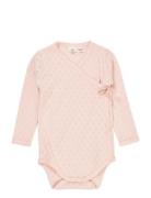 Pointelle Heart Crossover Body Ls Bodies Wrap Bodies Pink Copenhagen C...