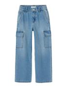 Nkfrose Hw Wide Cargo Jeans 6190-Bs Noos Bottoms Jeans Wide Jeans Blue...