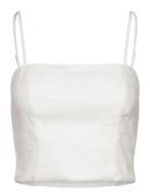 Sita Linen Top Tops Crop Tops Sleeveless Crop Tops White Bardot