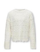 Koggenova L/S O-Neck Structure Knt Tops Knitwear Pullovers White Kids ...