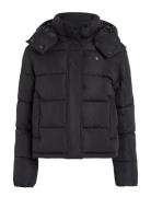 Matte Monologo Nd Short Puffer Fôret Jakke Black Calvin Klein Jeans