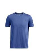 Ua Rush Seamless Legacy Ss Sport T-shirts Short-sleeved Blue Under Arm...