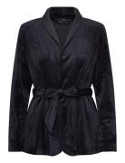 Sensual Velour Robe Top Morgenkåpe Black Triumph