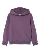 Nkfmalou Ls Sweat Wh Bru Noos Tops Sweat-shirts & Hoodies Hoodies Purp...