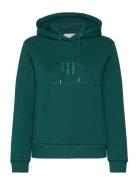 Reg Tonal Shield Hoodie Tops Sweat-shirts & Hoodies Hoodies Green GANT