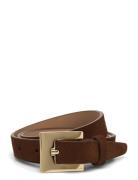 Slim Suede Belt Belte Brown GANT