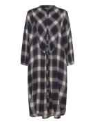 Lauren Shirtdress Check Knelang Kjole Navy Moshi Moshi Mind