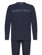 Men's Knit Long Pyjamas Pyjamas Navy Emporio Armani