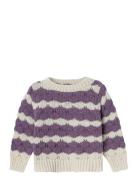 Nmfnebib Ls Knit Box Tops Knitwear Pullovers Purple Name It