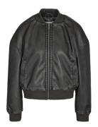 Nmdixie Pu L/S Washed Bomber Jacket Skinnjakke Skinnjakke Black NOISY ...