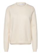 Slfana Ls Knit O-Neck Noos Tops Knitwear Jumpers Cream Selected Femme