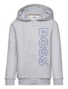 Hooded Cardigan Tops Sweat-shirts & Hoodies Hoodies Grey BOSS