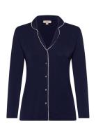 Molly Piping - Pyjama Shirt Topp Navy Etam