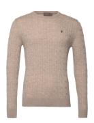 Merino Cable Ck Designers Knitwear Round Necks Beige Morris