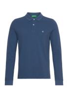 L/S Polo Shirt Tops Polos Long-sleeved Blue United Colors Of Benetton